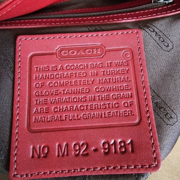 Vintage Coach Whitney Hobo Handbag - 9181 ~ Red ~ EVC - Picture 6 of 9